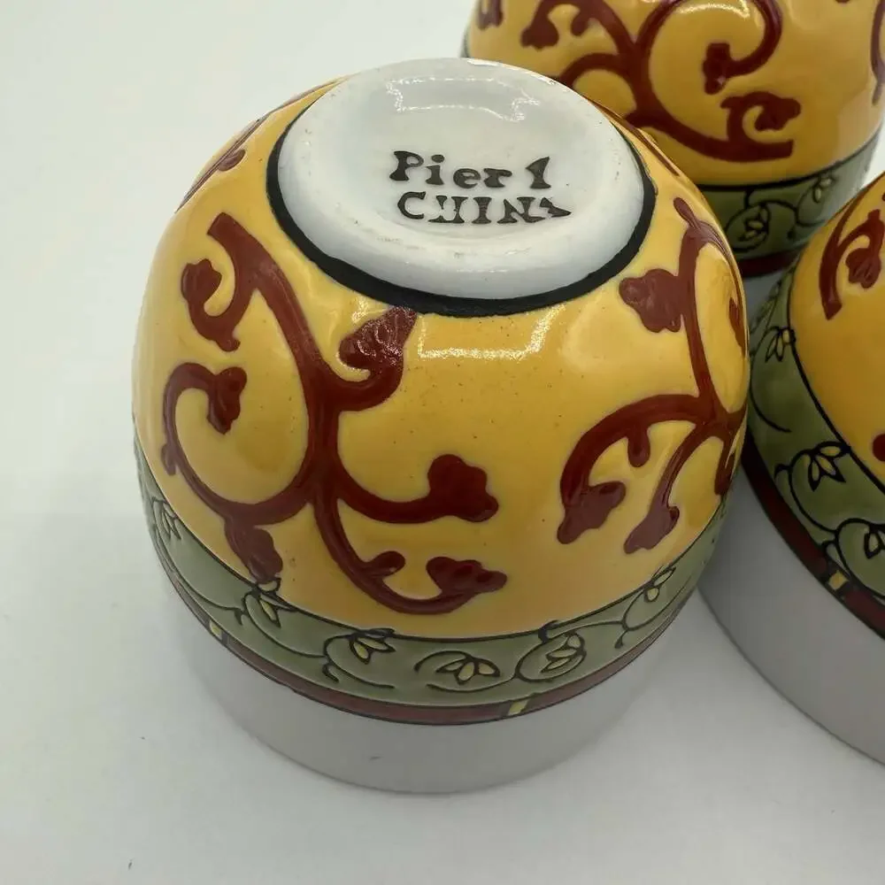 Vintage Pier 1 Ceramic Sake Tea Cups 2.75